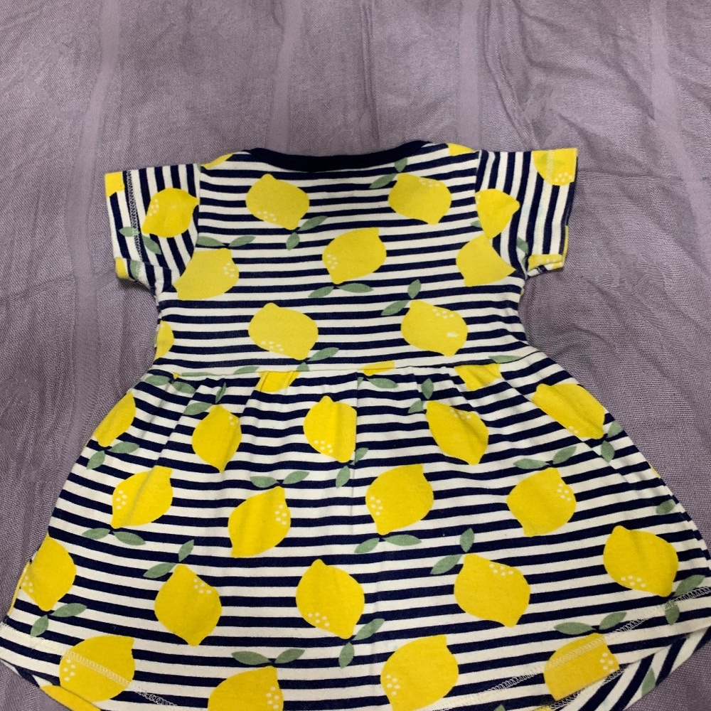 Lemon Dress Organic Cotton Size 6-9 months